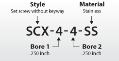 1-3/8 Length 3/8 Bore A Diameter 3/8 Bore B Diameter 7/8 OD Ruland SCX-6-6-F Set Screw Rigid Coupling Black Oxide Steel 